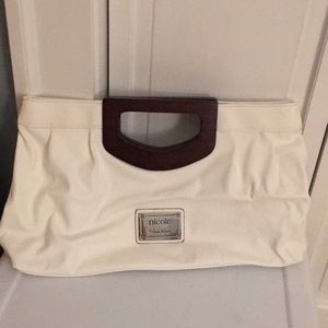White leather clutch